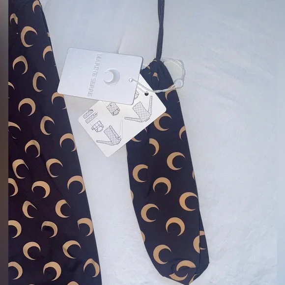 Marine Serre Midnight Black Top with Golden Crescent Pattern - Picture 2 of 3